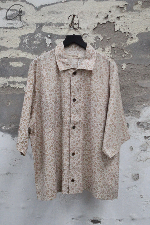 AVIVA JIFEI XUE 25 Spring and Summer Printed Short Sleeve Loose Shirt AJX-SS25-SSBS-BPP-SYYH Peony Print